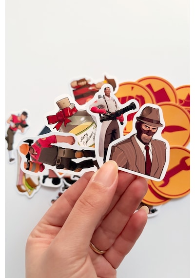 Team Fortress 2 Tf2 33 Parça Kaliteli Laptop Telefon Termos Etiket Seti