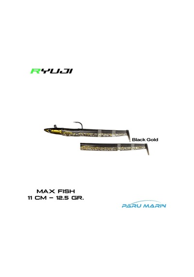 Ryuji Max Fish 11cm 12.5gr. Silikon Yem Black Gold