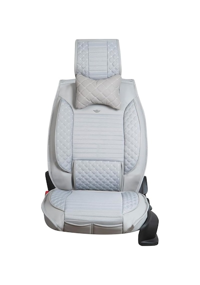 Ag Store Yarı Deri Oto Koltuk Kılıfı Tam Takım 5li Set Elite Seri Gri Ssanyoung Korando Sports İle Uyumlu