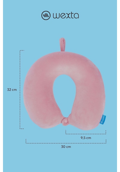 Wexta Seyahat Boyun Yastığı Comfort Ortopedik Seyahat Yastığı Visco Pembe
