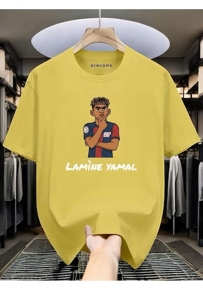 Lamine Yamal Baskılı Tişört Sari