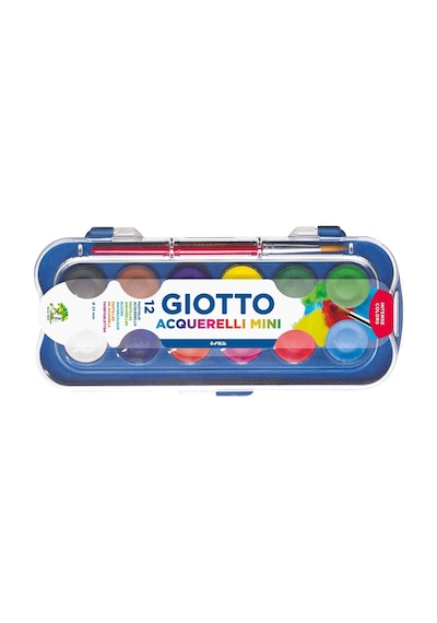Giotto Acquerelli 12'li Mini Sulu Boya 23 Mm Renkli Çocuk Oyunları İçin Eğlenceli Set Karışık
