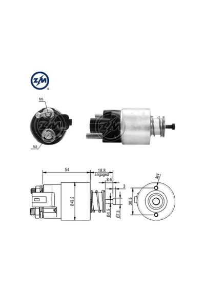 12v Marş Otomatiği gövde 43 Mm soketli Küçük Tip Hyundaı/kıa N11.1764