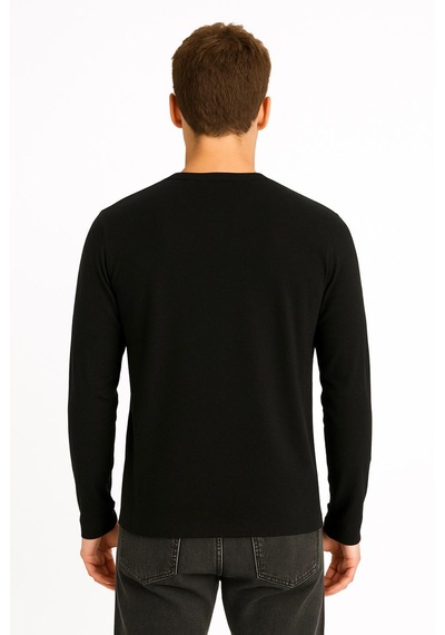Axxel Erkek Siyah Uzun Kollu Süprem T-shirt-d2275 Siyah