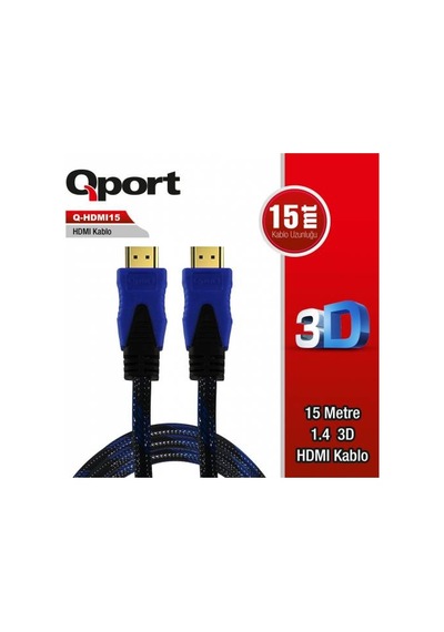 Qport Q-Hdmi15 1.4 3D Altin Uçlu 15 Metre Hdmi Kablo