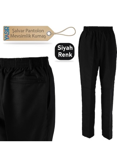 Mevsimlik Şalvar Pantolon - Bol Pantolon - Siyah Renk (550384625)