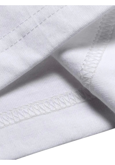 Etiler Collection Baskılı Oversize Bisiklet Yaka T-shirt - Beyaz