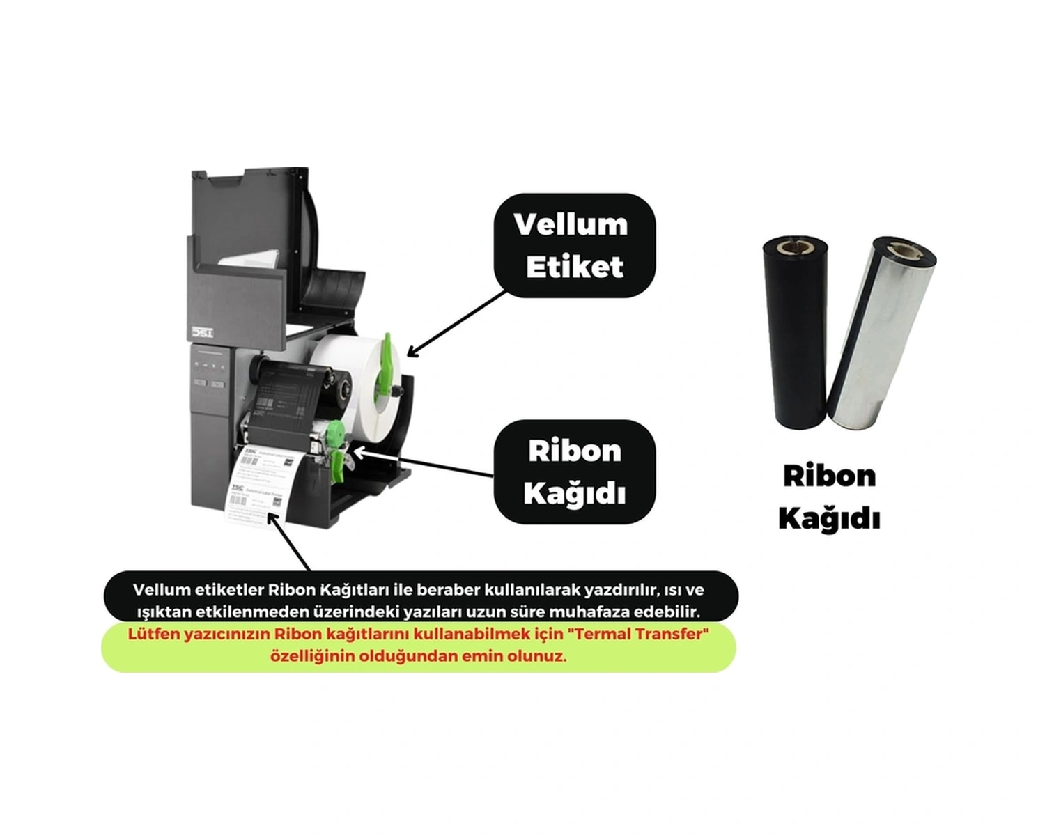 40x58 Mm Vellum Etiket Yaıpışkanlı Parlak Barkod Etiketi 1 Rulo 500 Adet Diğer