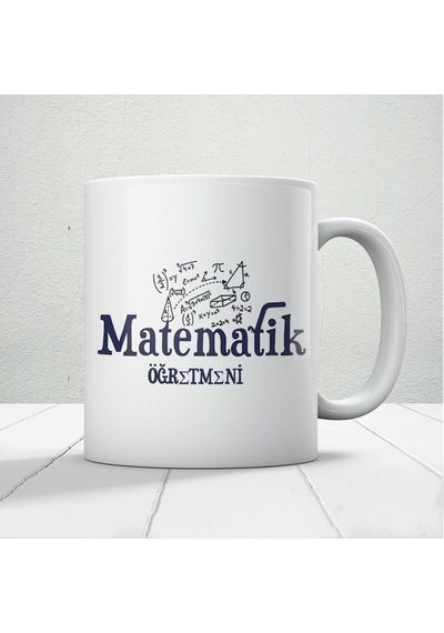 Matematik Aşkına Matematik Öğretmenlerine Özel Öğretmenler Günü Hediyelik Baskılı Kupa Beyaz