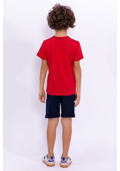 U S Polo Assn Kırmızı Yeşili Erkek Çocuk Bermuda Takım
