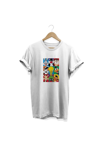 Looney Baskılı Beyaz T-shirt Beyaz