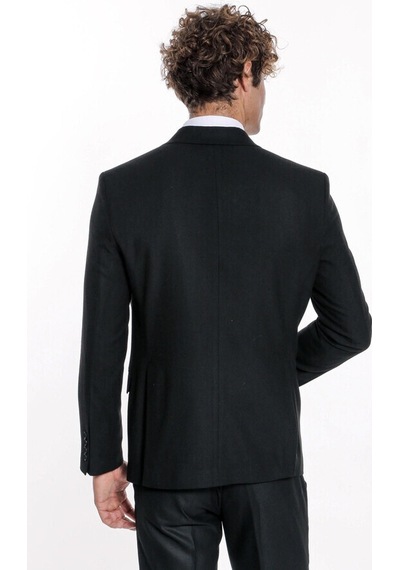 Wessi Desensiz Slim Fit Spor Siyah Erkek Ceket 001