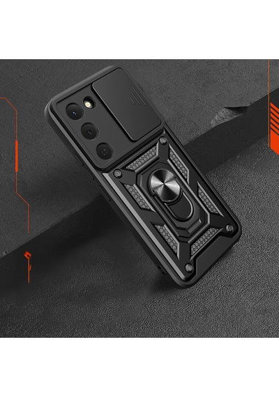 Tecno Spark 40 Pro Kılıf Tam Korumalı Magnetik Standlı Kamera Korumalı Sürgülü Vega Kapak Lacivert