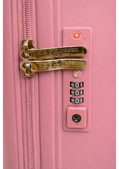 U.S. Polo Assn. 3'lü Valiz Seti %100 Polipropilen Valiz 4x2 Teker Pembe 26040 Pembe