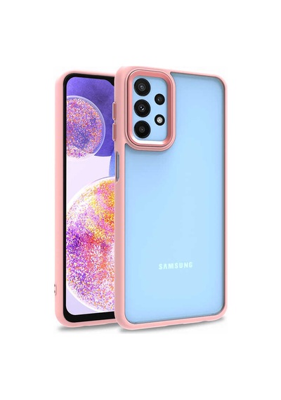 Zore Galaxy A23 Kılıf Omsy Flora Kapak - Rose Gold
