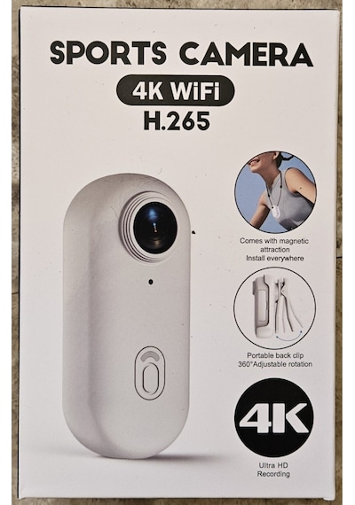 Vivopack Mini 4k Wıfı Aksiyon Kamerası Giyilebilir Video Kaydedici Sd Kart Dahil Siyah