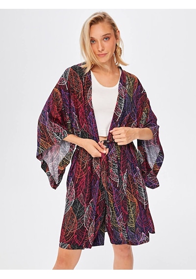 Faik Sönmez İri Yaprak Desen Kimono 67449 001