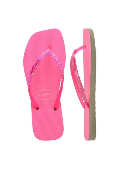 Square Glitter Neon Pink Kadın Terlik-4800 Neon Pink