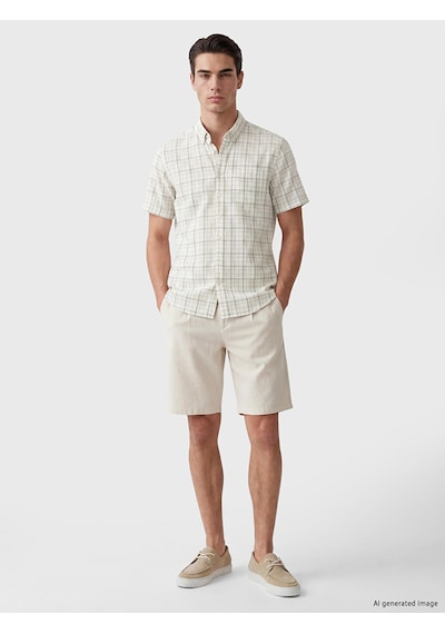 Lcwaıkıkı Classic Bej Regular Fit Ekose Erkek Gömlek