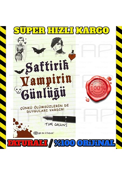 Saftirik Vampirin Günlüğü Tim Collins Epsilon Yayin 9789944824323