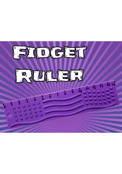 3d Baskı Dokunsal Fidget Cetveli - Kabartmalı Stres Ve Odaklanma Oyuncağı - Mor