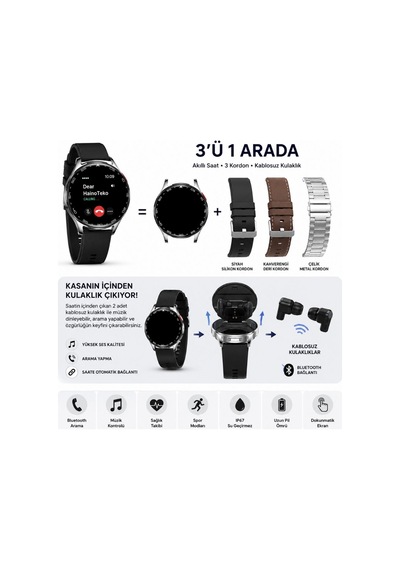 Haino Teko Watch Ultra 12 Amoled Ekran Waterproof Bluetooth Kulaklıklı Akıllı Saat(Distribütör Garantili)