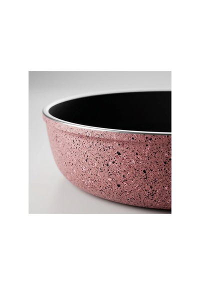7 Parça Premium Granit Tencere Seti 26 Cm Yapışmaz Tencere Tava Seti Cam Kapaklı Bpa Free Pembe