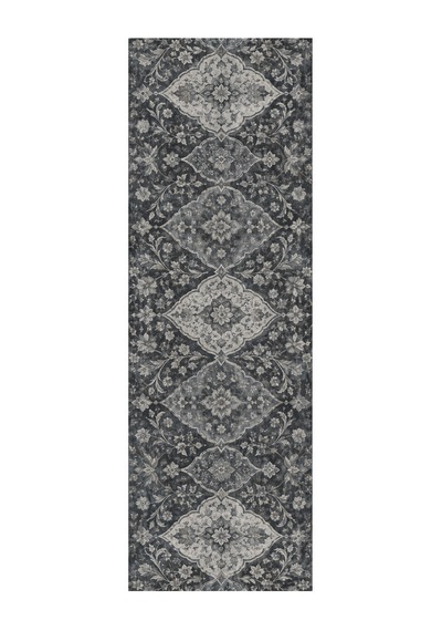 Kartela Halı Gece Mirası Gri Vizon Koridor Mutfak Yolluk Halısı Kaymaz Taban Yıkanabilir 100x300 Cm