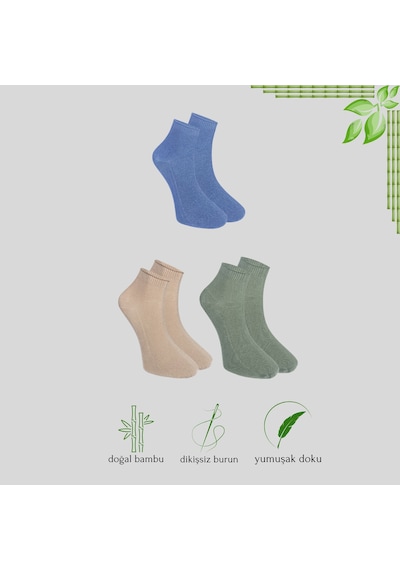 Kral Socks Lüx Kral Erkek Patik Lacose Kabartma Desenli Bambu Dikişsiz Parfümlü Kısa Çorap 3 Adet