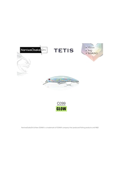 Nanıwaosakashı Tetıs 70mm 9.6g Sınkıng Maket Balık