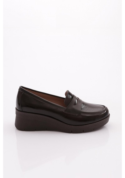 Dgn 1042 Kadın Loafer Ayakkabı Kahve Rugan
