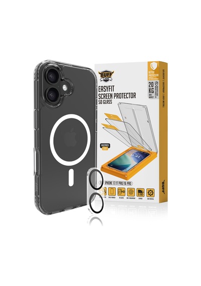 Buff Apple Uyumlu iPhone 17 - MagSafe Kılıf + Ekran Koruyucu + Lens Koruyucu Glass