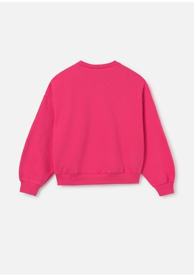 Kız Çocuk Metalik Desenli Sweatshirt Pembe 6402 Pembe