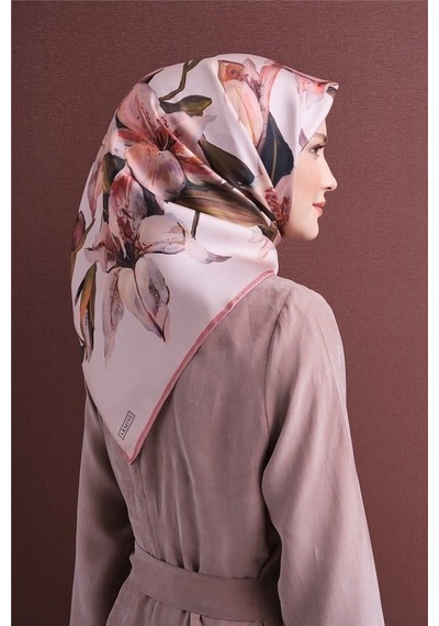 Armine İpek Eşarp 2027 Kış - 9620-33 Pudra Twill