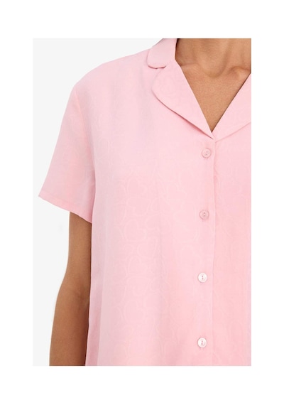 Defacto Regular Fıt Kısa Kollu 2li Saten Takım G1962ax26sppn149 Pembe-pn149
