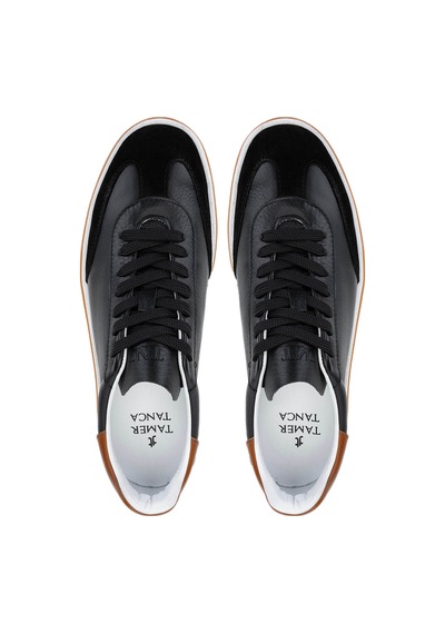 Tamer Tanca Erkek Hakiki Deri Siyah Sneakers & Spor Ayakkabı 978 300 Erk Ayk Y25 Sıyah Siyah