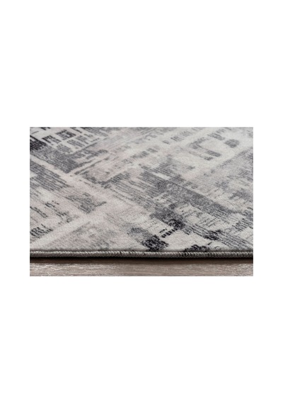 Plato Halı Parantez Efsane Lüks Oturma Odası, Salon, Antre, Yıkanabilir Polyester Kaymaz Taban Gri Halı