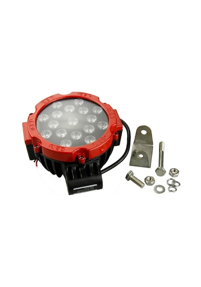 Off Road Sis Lambası 17 Ledli 51 Watt Kırmızı Çerçeve 12-48V