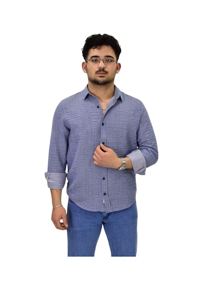 Erkek Spor Silim Fit Uzun Kol Gömlek G5011 Bgl-st04495 Mavi Erkek Spor Silim Fit Uzun Kol Gömlek G5011 Bgl-st04495 Mavi