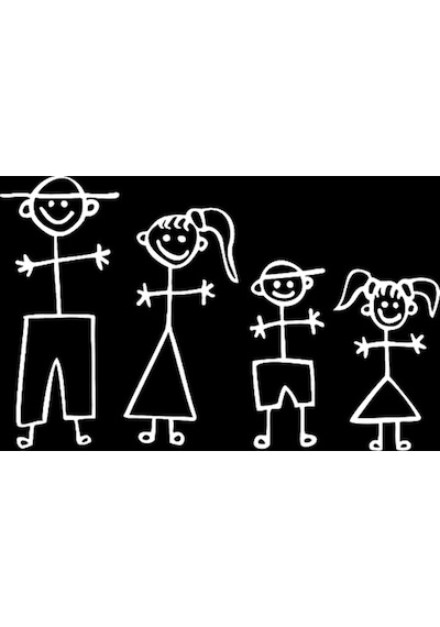 Aile Araba Arka Cam Oto Sticker Yapıştırması