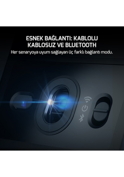Kodex 24.000DPI Triple Mode (Kablolu/Bluetooth/2.4G) Siyah Gaming Mouse