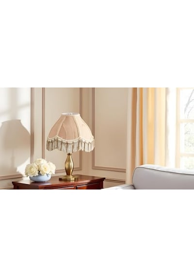 Aspen Creative 55001, Bell Uno Abajur, Yulaf Ezmesi, 4" Üst X 10" Alt X 7" Eğimli Yükseklik, Slip Uno 33mm 50 x 22