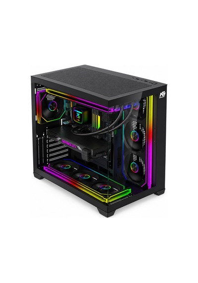 Alpha Royal 7x Argb Fan Kumanda Ve Kontrolcü Atx Boş Bilgisayar Kasası Siyah