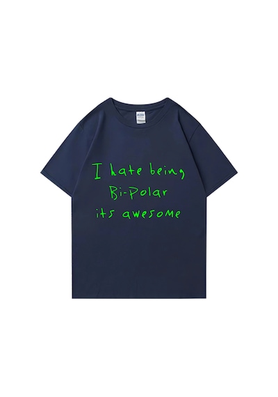 Tarzsokak Rap Kanye West Bi-polar Olmaktan Nefret Ediyorum Bu Harika Baskı T Shirt Erkek Kadın Hip Hop Lacivert