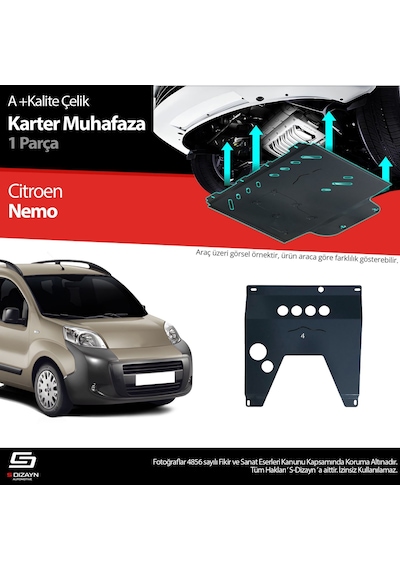 S-dizayn Citroen Nemo Çelik Karter Muhafaza 2008-2017 A+ Kalite