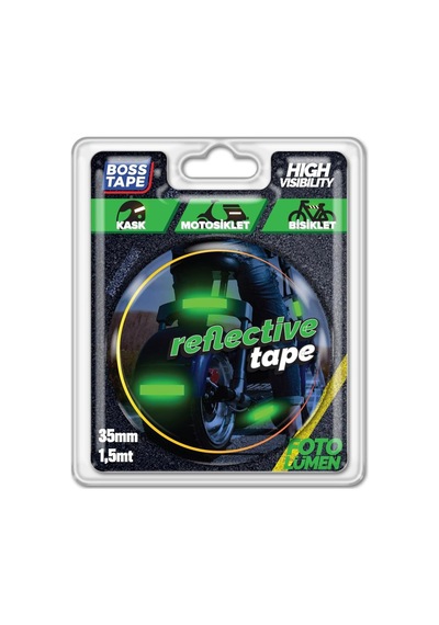 Boss Tape Reflektif Bal Petegi Desenli Fosforlu Bant, 35 Mm X 1.5 M, Yesil