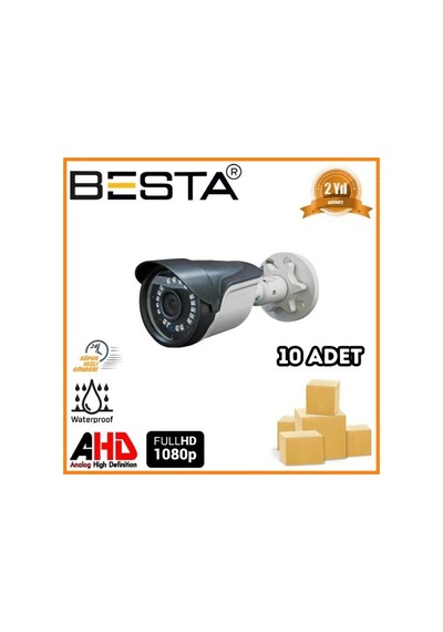 2 Mp 1080p 18 Smd Led Bullet Ahd Güvenlik Kamerası 10 Adet Koli