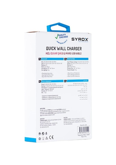 Syrox Note 4-5 - S6-S7 Quıck Charging Set - 3.0 MaH Micro - USB 3.0