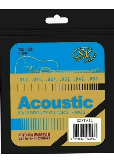 Sx Szsta1l Light Bronz Akustik Gitar Teli 12-53