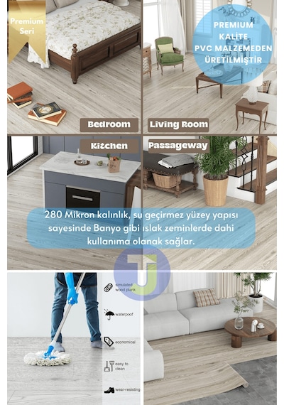 Technojet Kendinden Yapışkanlı Dokulu Parke Desen Premium Zemin Mutfak Duvar Dolapkaplama 60cmx300cm